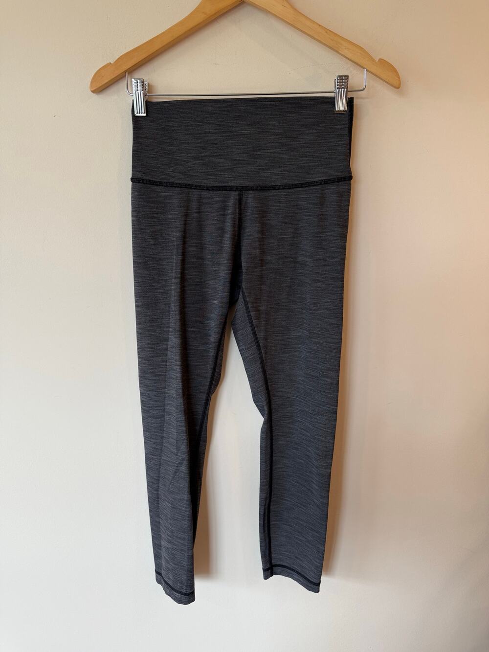 Lululemon Wunder Under High Rise Leggings Womens 6 Heather Black Athleisure